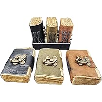 ミニパターンbook DVD付きItaly製とおまけにTigerのデコペーパー帳 Amazon.com : [Set of 3] Handmade Mini Leather Journals